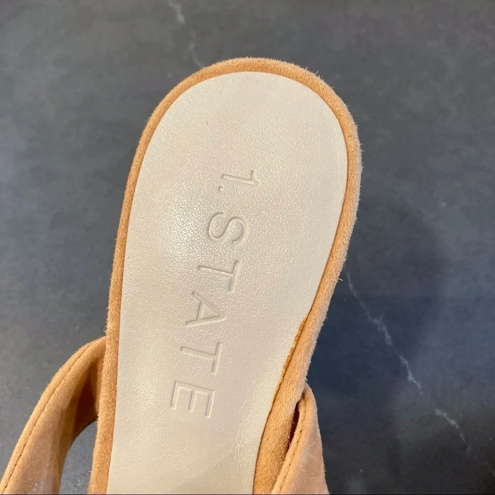 NWT 1 State Sz 8 Aisha kid suede wood clog sandal